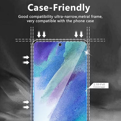 3 Pack Screen Protector Designed for Samsung Galaxy S21 FE with 3 Pack Tempered Glass Camera Lens Protector,Ultra HD Clear,9H Hardness,Easy Install - Case Friendly,Scratch Resistant - color: Galaxy S21 FE 33