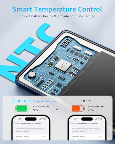 “Air” Power Bank for MagSafe 5000mAh Ultra Slim Battery Charger Case | Magnetic Wireless Portable Battery Charger Case with USB-C Cable, Compatible with iPhone 17/16/15/14/13/12 Series Only (Blue) - color: Blue