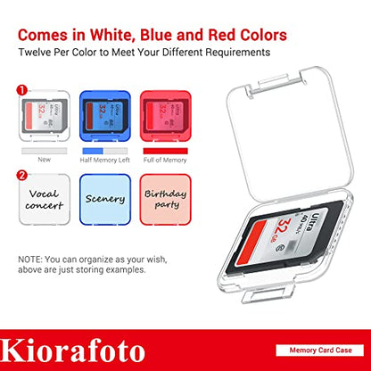 Kiorafoto SD Card Case w 36PCS Individual Clear Plastic Memory Card Holder - color: for 36 SD Cards（With Box）