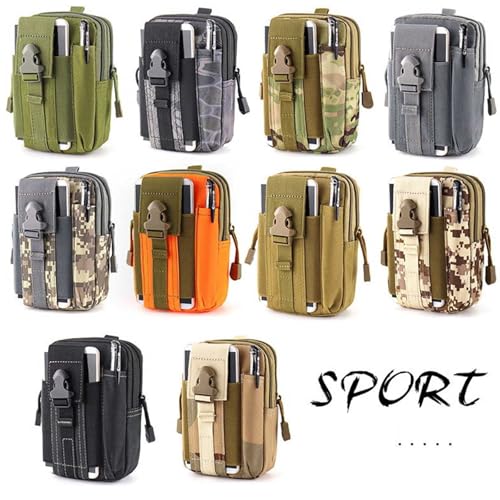 Belt Pouch, Tactical Molle Phone Pouch EDC Utility Pouches Waist Bag Packs, Small Cell Phone Holster Gear Tool Gadget Pocket for Men Running - color: Strap Green