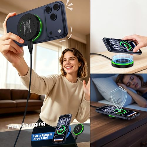 for Magsafe Charger Samsung S26 Magnetic Charger Wireless Fast Charging Pad - color: Black-W