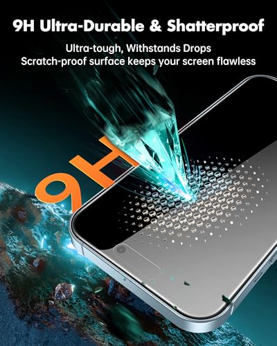 UNBREAKcable 4PCS Screen Protector for iPhone 15-2 Privacy Tempered Glass+2 Clear Glass Double Shatterproof [Easy Installation Frame] [9H Hardness] [Case Friendly] Anti-Scratch for iPhone 6.1 inch - size: iPhone 15