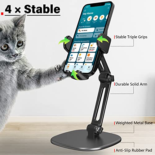 APPS2Car Phone Stand for Desk, Adjustable Cell Phone Holder for Office - color: Black - Phone Stand