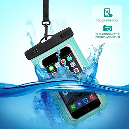 Universal Waterproof Case with Super Sealability Technology, Cellphone Dry Bag Pouch with Sensitive PVC Touch Screen for Cellphone Up to 6.0" Diagonal