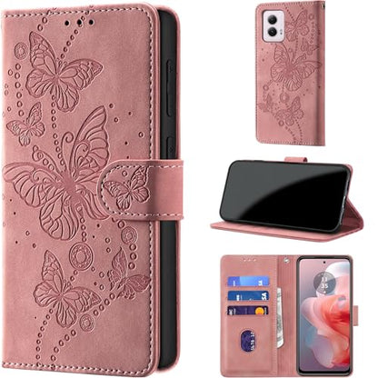 Case Wallet for Motorola Moto G Power 5G 2024, Pink | RFID Blocking, 3 Card Holder Stand, Shockproof TPU Shell, PU Leather Magnetic Closure, 6.7-inch - color: Pink
