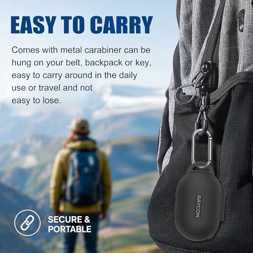 Case for Raycon Everyday Classic Headphones, Shockproof Soft Silicone Case for Raycon Earbuds Bluetooth Wireless, Ultra-Lightweight Protective Cover with Cleaning kit & Keychain, Black - color: Black