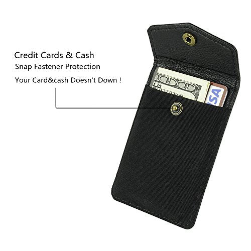 Ultra-Slim Self Adhesive Credit Card Leather Wallet - color: (A:Black)