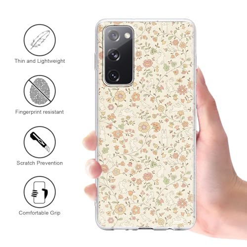 Case for Samsung Galaxy S20 FE, Clear, 2 Pack - color: Flower Bunny, size: Samsung Galaxy S20 FE (4G/5G)