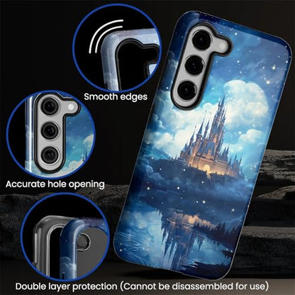 CARLOCA Case for Samsung Galaxy S23 FE,Blue Castle Design- Hybrid Dual Protection Soft TPU + Hard PC, Shockproof & Anti-Scratch Cover Men Women Stylish Protective Phone Case - color: Blue Castle, size: Galaxy S23 FE