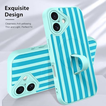 KANGHAR Compatible with iPhone 16 Case Stripes -Blue - color: Blue-Stripes, size: iPhone 16