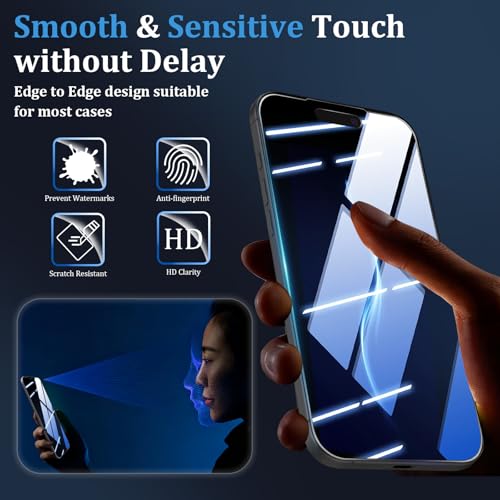 (3+2 Pack) 360° Privacy Screen Protector for iPhone 16 Pro Max 【4 Way Anti Spy】 + Camera Lens Protector,9H Shatterproof, Anti-Peep,Bubble-Free, Case Friendly Easy Installation Frame Included - size: iPhone 16 Pro Max