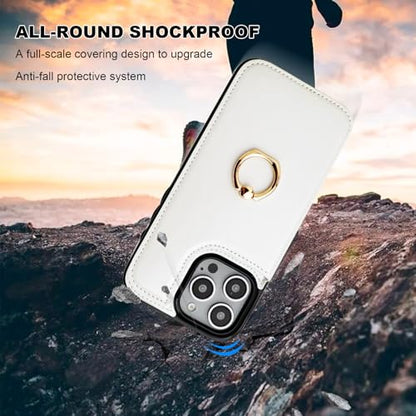 ONETOP for iPhone 16 Pro Max Wallet Case with Credit Card Holder,White - color: White