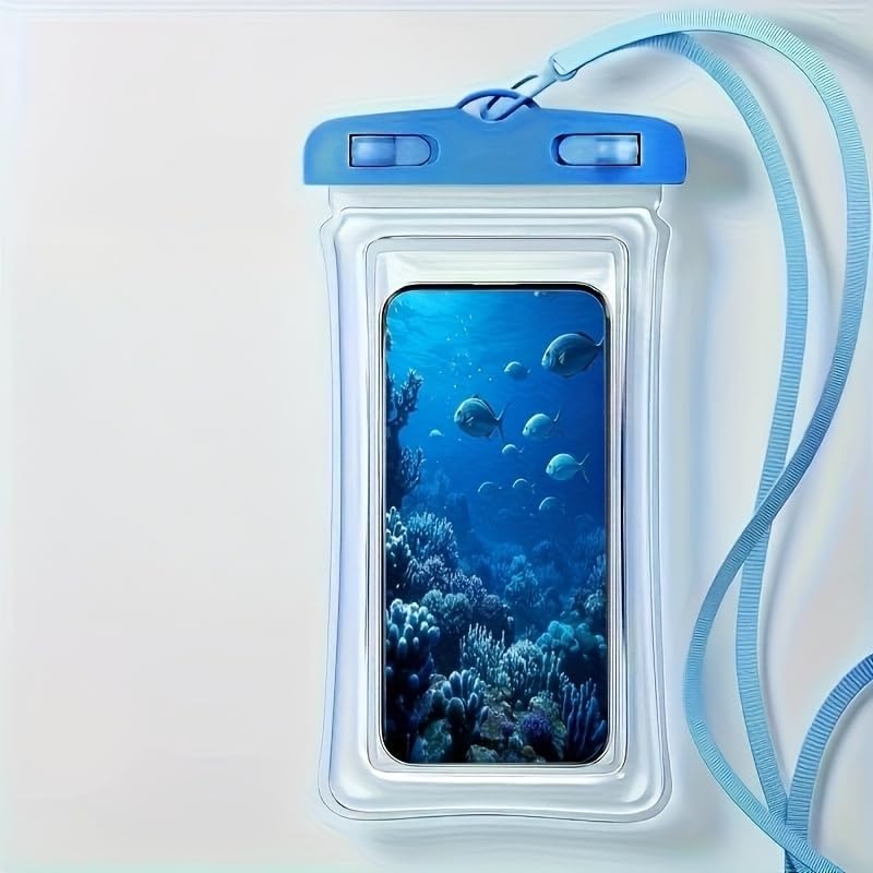Universal Waterproof Phone Pouch, Floating Phone Case, Dry Bag, PVC Material, IPX8 Waterproof, Suitable for Swimming, Beach, Travel and Outdoor Activities, Fits Phones Up to 6.8 Inches Blue - color: Blue