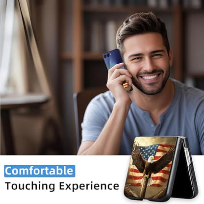 for Z Flip 7 Case Ultra Thin 1.2mm Matte Hard PC Phone Cover- Anti-Scratch Anti-Fingerprint Slim Fit Shockproof Protection Cover for Samsung Galaxy Z Flip 7 Case,Flag Eagle Cross - color: Flag Eagle Cross