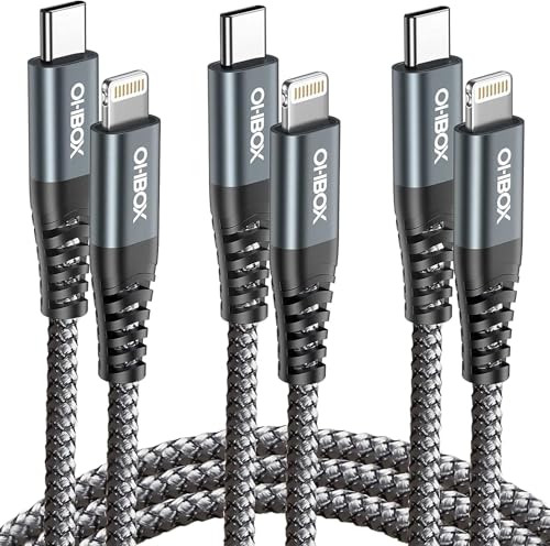 iPhone Charging Cable [Apple MFi Certified] Long iPhone Charger 10FT, 3Pack - color: Grey, size: 10FT, style: C to Lightning