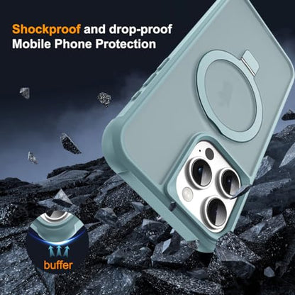 SKYLMW Compatible with iPhone 15 Pro Case with Stand,Blue | iPhone 15 Pro Phone Case 6.1",Magnetic Ring Stand,Compatible with MagSafe,Military-Grade Protection,Great Grip Feeling - color: Blue, size: Iphone 15 Pro