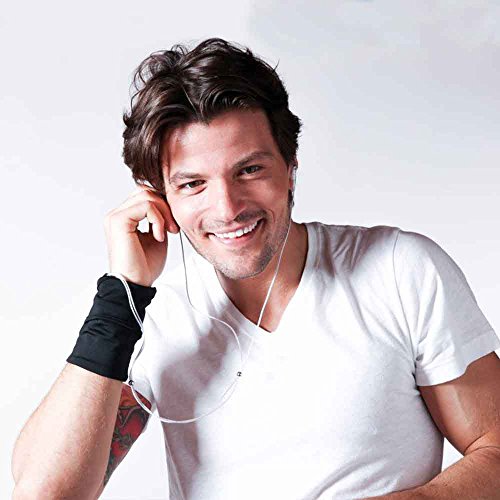 Sprigs Wrist Wallet Running Wristband Pocket for Keys Cards Cash ID Phone - color: Black/Grey
