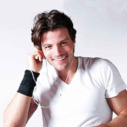 Sprigs Wrist Wallet Running Wristband Pocket for Keys Cards Cash ID Phone - color: Black/Grey