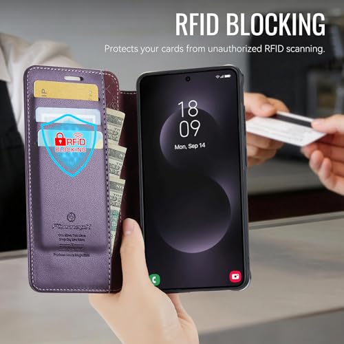 for Samsung Galaxy S26 Ultra - Slim Case Magnetic Wallet, Purple - color: Purple, size: Galaxy S26 Ultra
