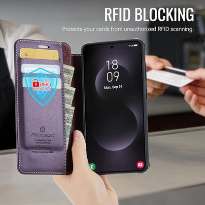 for Samsung Galaxy S26 Ultra - Slim Case Magnetic Wallet, Purple - color: Purple, size: Galaxy S26 Ultra