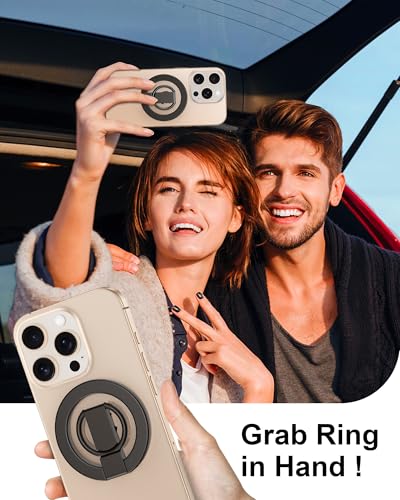 iPhone 17e Magnetic Phone Ring Holder, MagSafe Cell Phone Ring Holder Grip - color: Grey