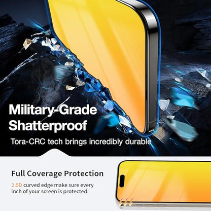 Privacy Screen Protector for iPhone 17 Pro Max 2 Pack (Gold) - color: for iPhone 17 Pro Max (Gold)