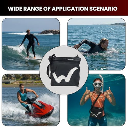 Jettribe Waterproof PWC Ride Bag - Submersible Dry Bag Pouch with Triple Snap-Lock & Heat Welded Seams - Adjustable Shoulder Strap Crossbody for Jet Ski, Kayaking, Boating & Beach - 11" x 8.5"
