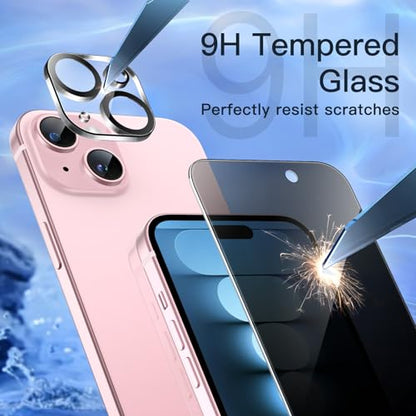 JETech Privacy Screen Protector for iPhone 15, 2+2 Pack - size: iPhone 15