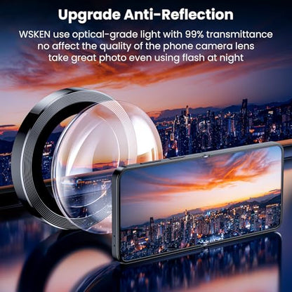 WSKEN for Z Flip 7 Camera Lens Protector Case Cover - Anti Reflective - color: Black