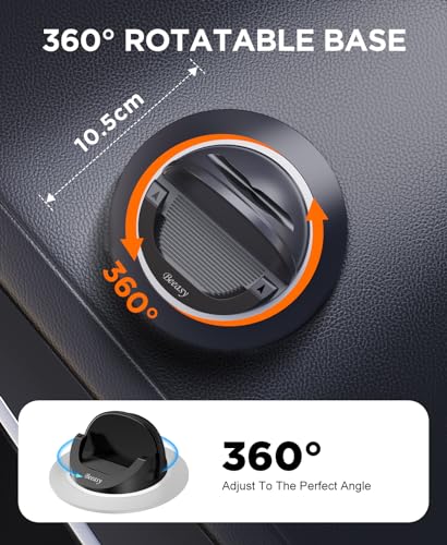 Beeasy Car Phone Holder Mount, 360° Rotation Dashboard Phone Holder, Silicone Non-Slip Cell Phone Car Mount, Universal for iPhone 17/16 Pro Max, Samsung, Google Pixel, All Smartphones & GPS - size: FC01
