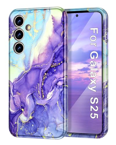 Btscase for Samsung Galaxy S25 Case, [Military Grade Drop Tested] Marble Pattern Design Slim Rugged Shockproof Women Girls Men Protective Anti-Scratch Cover, Cobalt Violet - color: Cobalt Violet, size: Samsung Galaxy S25