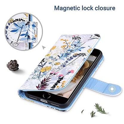ULAK for iPhone SE 3(2022)/SE(2020)/8/7 Wallet Case Card Holder, Forest | Premium PU Leather Flip Case with Kickstand Card Slots,RFID Blocking,Wrist Strap, Durable Shockproof Cover 4.7 Inch - color: Forest