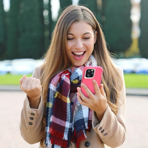 Sansunto Women Case for iPhone 13 Pro Max & iPhone 12 Pro Max, Full Body Protection Heavy Duty Shockproof Silicone Rubber Rugged Durable Phone Cover 6.7 Inch. (Rose) - color: Rose/Cobalt