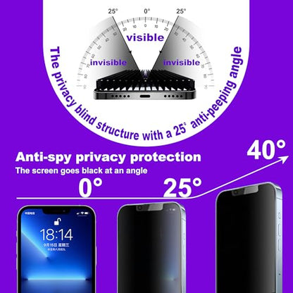 2 Pack Matte Privacy Screen Protector for iPhone 13 Pro Max/14 Plus 6.7",Anti-Glare Anti-Fingerprint,No Dazzling Anti-Spy,Smooth Responsive Touch Glass Film,Installation Frame - size: for iPhone 13 Pro Max / 14 Plus