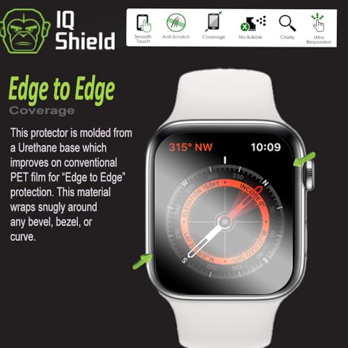 IQShield 6 Pack for Apple Watch Series 6/5/4/ SE 3 40mm Screen Protector, Flexible TPU, Self-Healing, Anti-Scratch LiquidSkin Film