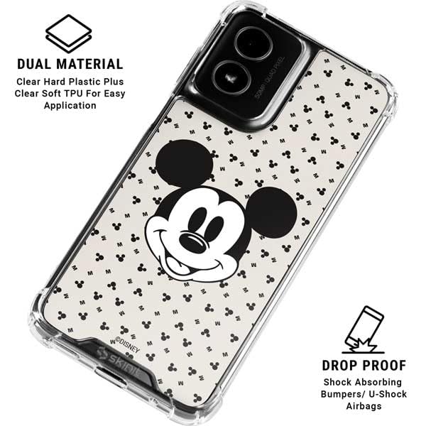 Skinit Clear Phone Case Compatible with Moto G Power 5G (2024) - Officially Licensed Disney Mickey Mouse Classic Design