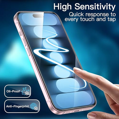 JETech Screen Protector for iPhone 15, 2-Pack | 9H Tempered Glass, HD Clear, Anti-Scratch Protection, Easy Installation Tool - size: iPhone 15