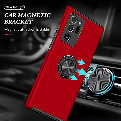 for Samsung Galaxy Note 20 Ultra Case With Self Healing Flexible TPU Screen Protective [2 Pack], Military Grade Invisible Kickstand for Note 20 Ultra 5G - Red - color: YX-Red