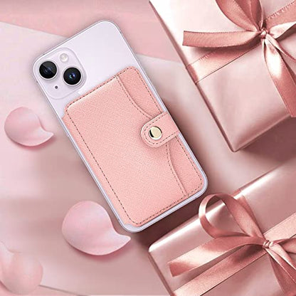 Phone Wallet Stick on for Cases Small Wallet for Women with Adhesive - color: Baby Pink