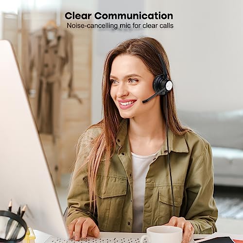 MKJ Cisco Phone Headset Corded RJ9 Telephone Headset Noise Canceling Mic