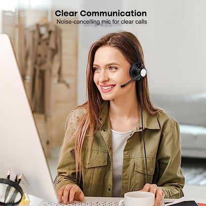 MKJ Cisco Phone Headset Corded RJ9 Telephone Headset Noise Canceling Mic