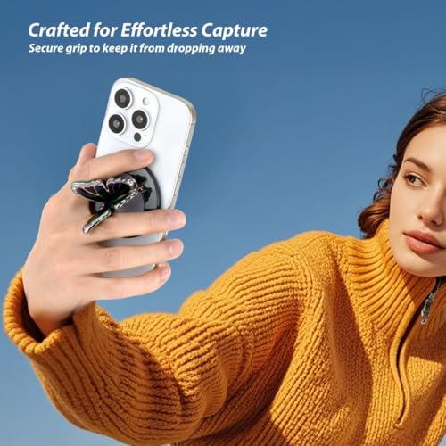 [2026 All-New] for MagSafe Butterfly Phone Grip, Glitter Black - color: Glitter Black
