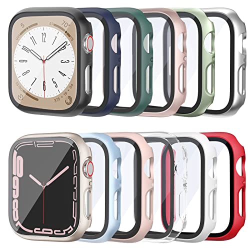 12 Pack Hard PC Case for Apple Watch 44mm SE 3 SE 2 Series 6 5 4 SE - color: 12 pack B, size: 44mm-SE/Series 6/5/4