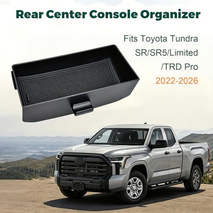 Rear Center Console Organizer for 2022-2026 Toyota Tundra Accessories - size: 2022-2026 Toyota Tundra