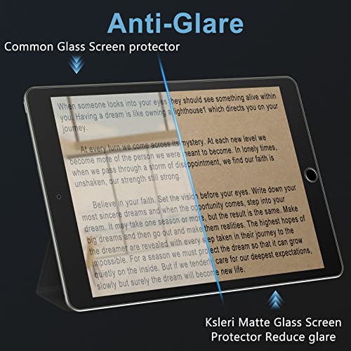 [2 Pack Matte Glass Screen Protector for iPad 10.2 inch(2021/2020/2019 Model, 9th/8th/7th Generation) Anti-Glare Anti-Fingerprint Tempered Glass Film with Alignment Frame - size: iPad 10.2"