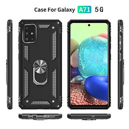 Samsung A71 5G Case, A71 5G Phone Case with Screen Protector, Military Grade Protective Cases with Ring for Samsung Galaxy A71 5G (Black) - color: Samsung Galaxy A71 5G Case Black