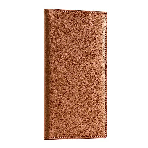 CoBak Checkbook Cover for Women & Men - PU Leather Case with RFID Blocking | Classic Design Check Book Holder for Personal and Business - color: Brown