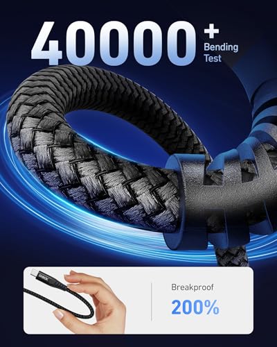 ohbox USB C Cable Fast Charging 6FT, 2Pack USB A to USB C Cable for CarPlay - color: Black, size: 6FT, style: USB A to USB C