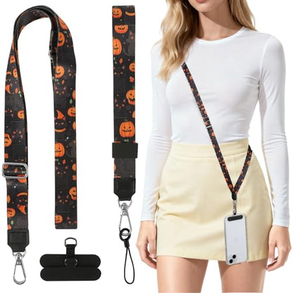 Phone Lanyard Crossbody & Neck, Adjustable Cell Phone Wrist Strap - color: Halloween