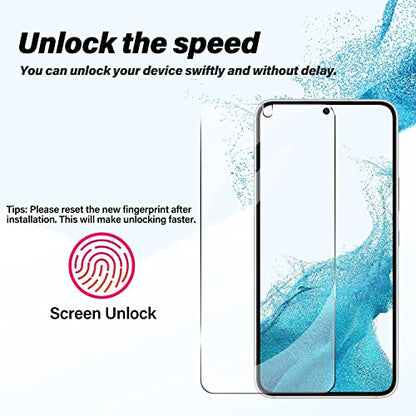 BIGFACE Galaxy S22 Plus Tempered Glass Screen Protector, 2 Pack, Anti-Scratch, Ultrasonic Fingerprint Unlock, Case Friendly, 9H Hardness - size: Galaxy S22 Plus(6.6")